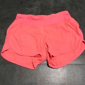Lululemon coral speed shorts. 3 inch inseam Size 4
